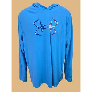 Under Armour Iso-Chill Loose Fit Blue Patriotic Hoodie Large